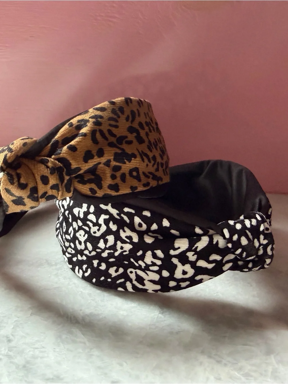 Leopard Print Knot Headbands - Black & Tan and black and white NEW